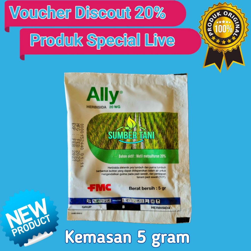 Jual HERBISIDA ALLY 20 WG 5 GRAM FMC Herbisida Gulma Pada Padi Sawah ...