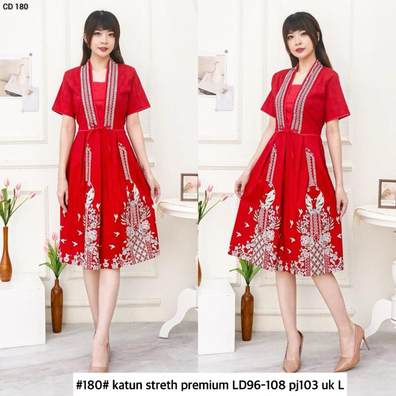 Dress batik merah 2025