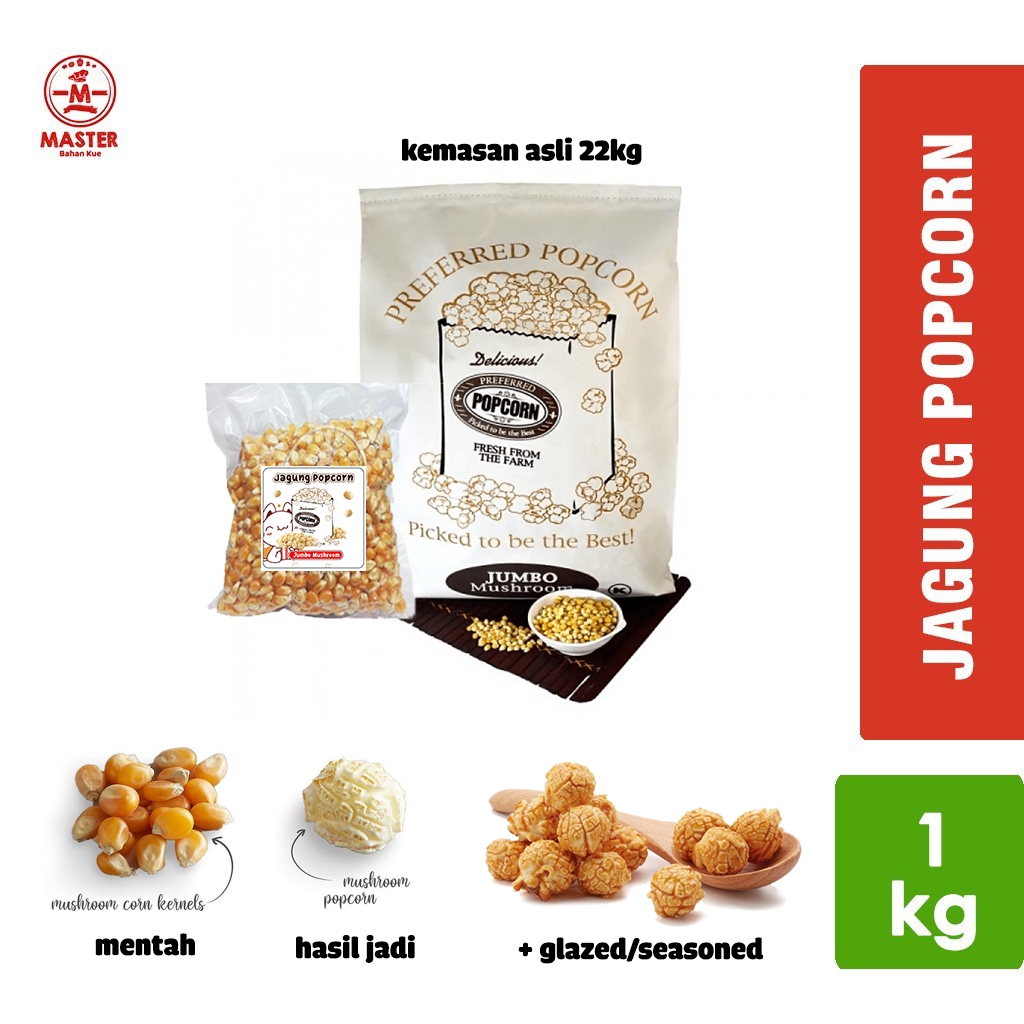 Jual Jagung Popcorn Jumbo Mushroom Usa Biji Jagung Popcorn Kg