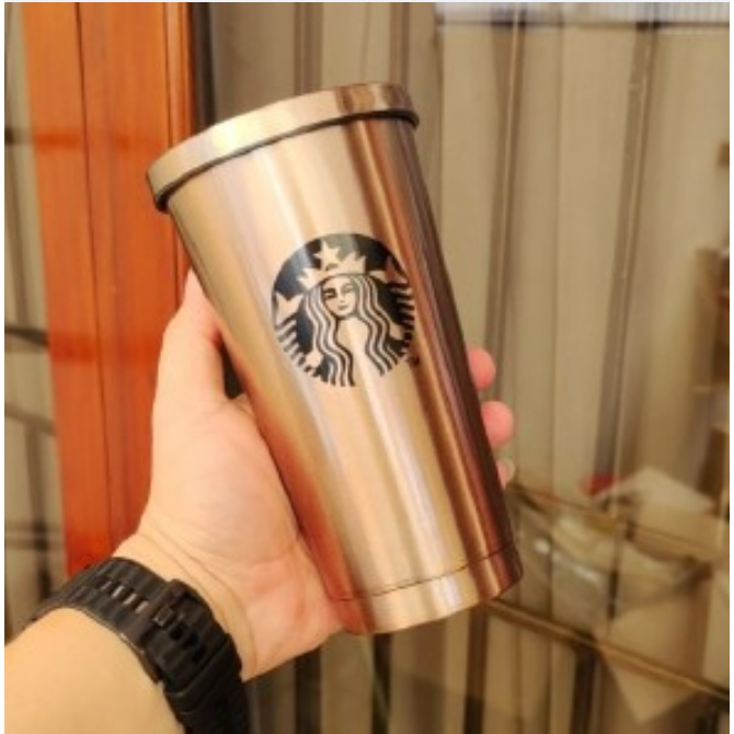 Tumbler Starbucks dengan Sedotan 473ml Mug Stainless Steel Hot Cold Cup  BARU