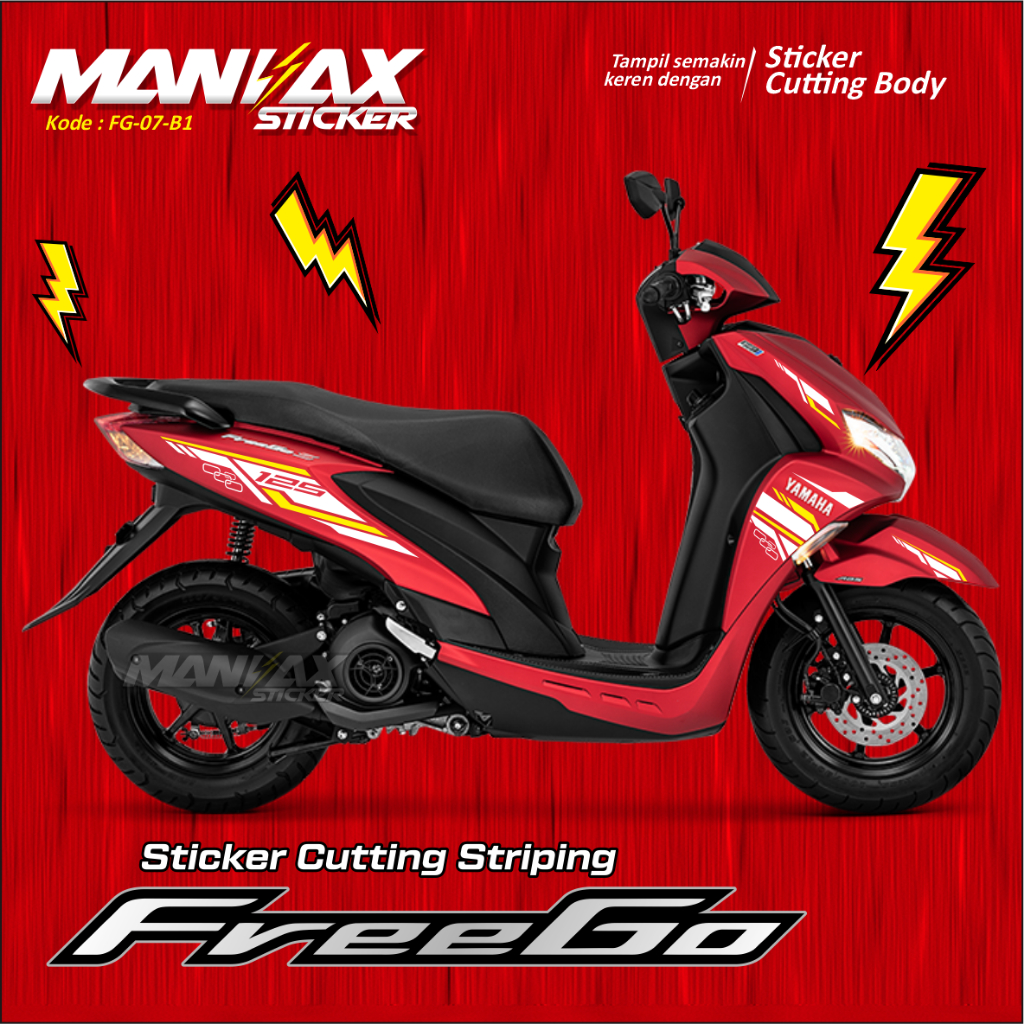 Jual Sticker Striping List Variasi Yamaha Freego - HITAM PUTIH ...