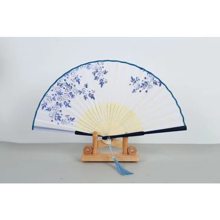 Jual Kipas Tangan Model Lipat Bahan Bambu Souvenir Gaya China Jepang Ancient Style Folding Fan 5864