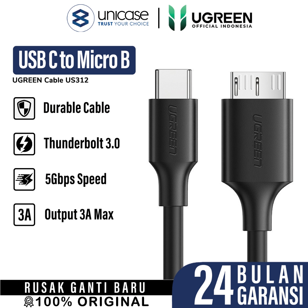 Jual Cable Data USB C To Micro B HDD Hardisk External UGREEN USB 3.0 ...