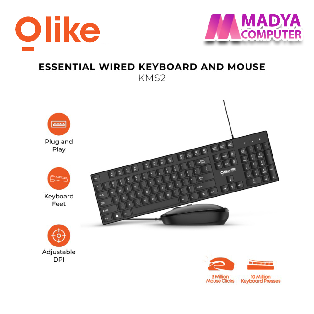 Jual Keyboard & Mouse Combo / Bundle OLIKE KMS2 Keyboard Mouse USB