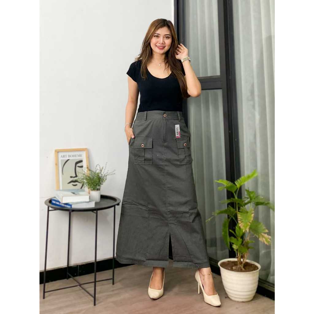 Jual Rok Cargo / Kargo Skirt Korean Style Twill Combed | Shopee Indonesia