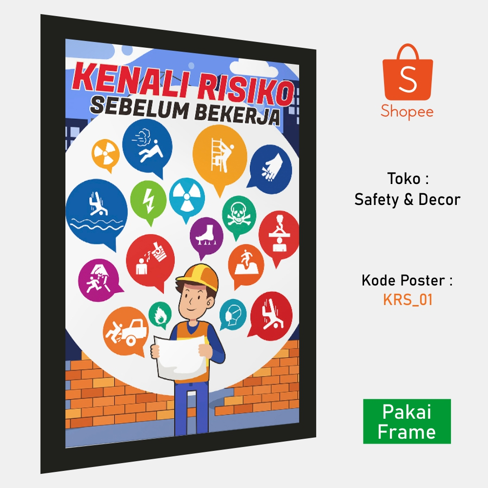 Jual Safety Poster K3 Kenalai Risko Sebelum Bekerja Shopee Indonesia