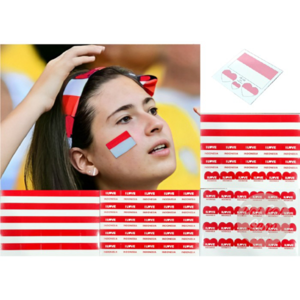 Jual Unik Sticker Pipi Merah Putih 17 Agustus Isi 24pcs Tempelan Pipi ...