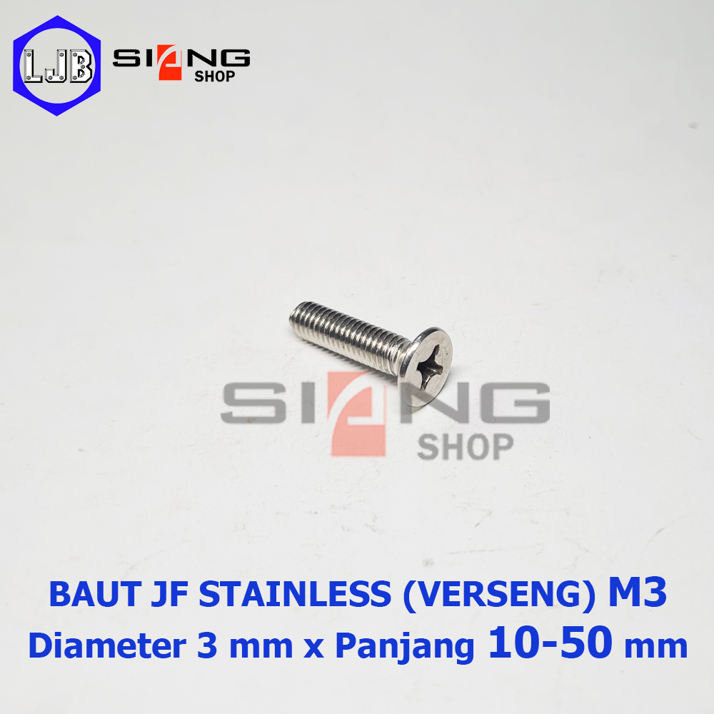 Jual Baut JF Stainless M3 Panjang 10 Sd 50mm Baut Verseng Stainless