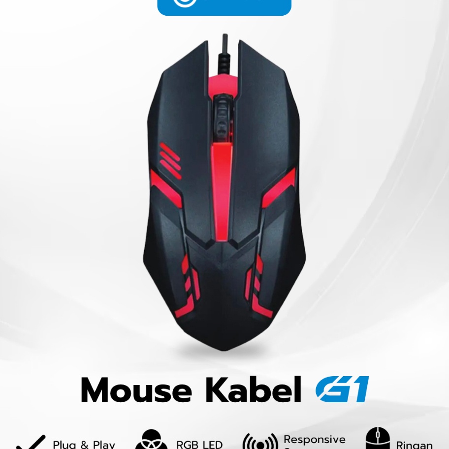 Jual Grosir Unitech Mouse Gaming Kabel USB G1 800DPI Dengan Lampu LED