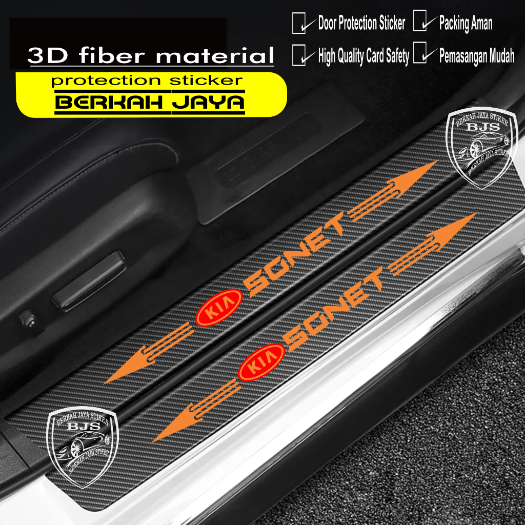 Jual 9 Pcs Stiker Pelindung Pintu Mobil Karbon 3D Door Sill Plate
