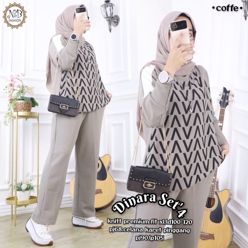 Jual Dinara Set 3 - ORI N&B - Bahan Knitt Premium | Shopee Indonesia