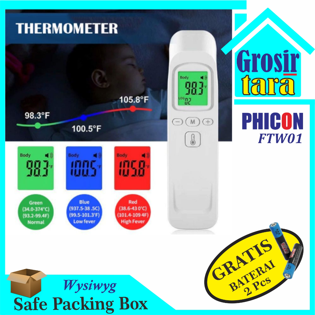 Jual Thermometer Infrared ThermoGun PHICON FTW01 Thermo Tembak Termo