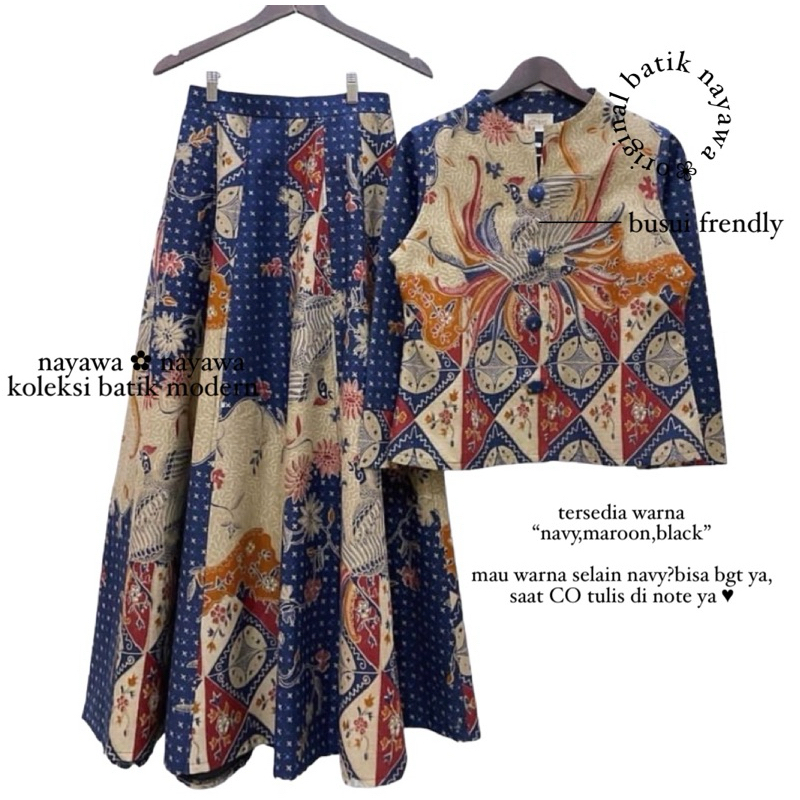 Jual Batik Nayawa Dhanara One Set Warna Biru Bisa Couple Batik Bisa ...