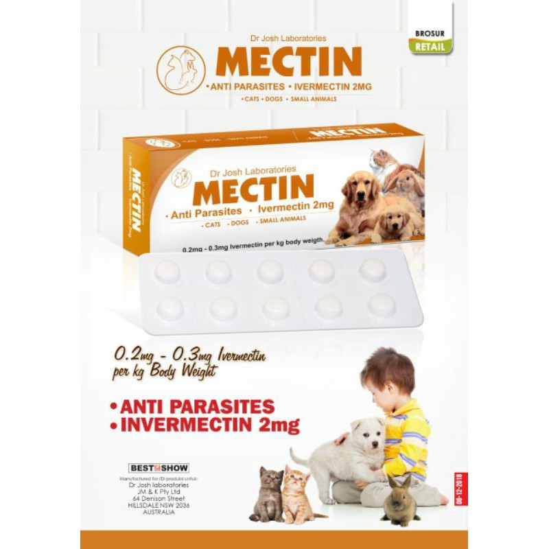 Jual Mectin Obat Tablet Anti Parasit Anti Kutu Hewan 1 Strip Isi 10 ...