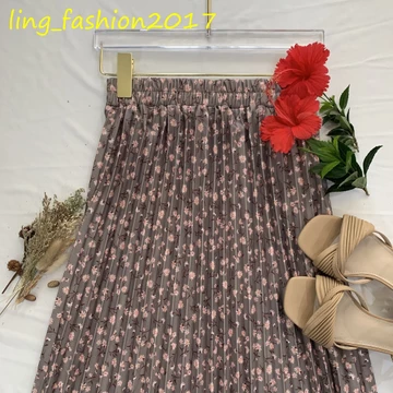 Rok Plisket Wanita Korean Style Rok Plisket Payung Motif Bunga Hyget Premium Rok Plisket Daisy
