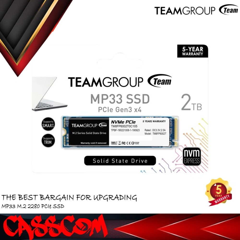 Buy TEAMGROUP Mp33 1Tb Nvme Pcie Gen3X4 2280 Solid State Drive