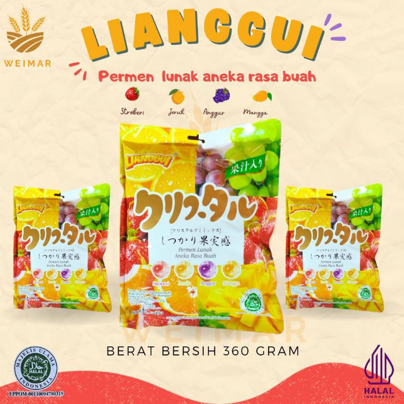 Jual Permen Lunak Aneka Rasa Buah 360 Gram Sudah Halal MUI | Shopee ...