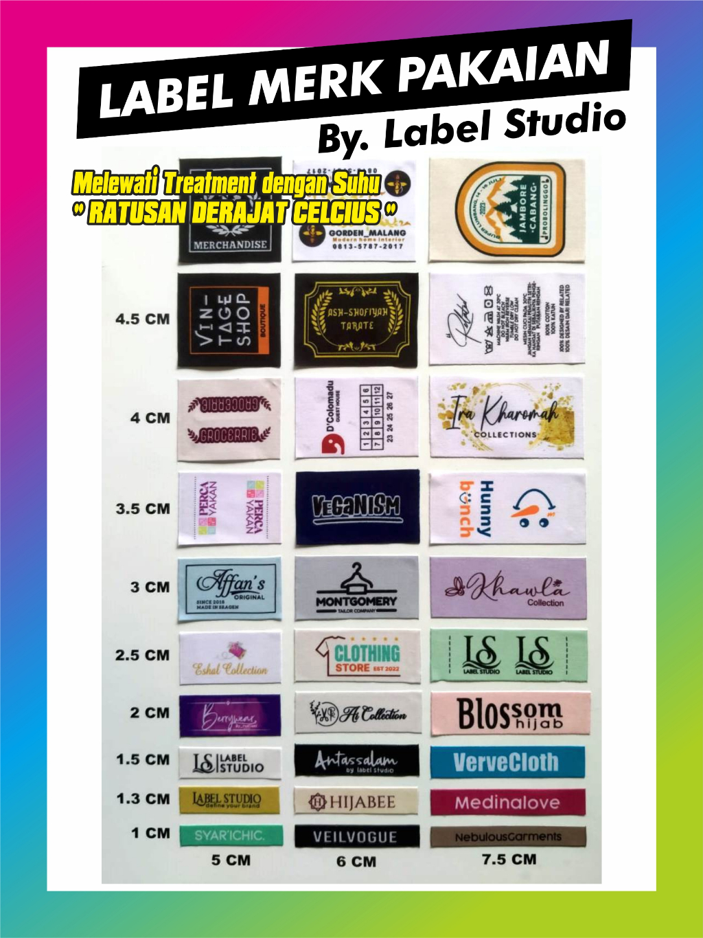 Jual ( TERMURAH ) Label Baju | 5 CM X 1,3 CM | Label Hijab | Label ...
