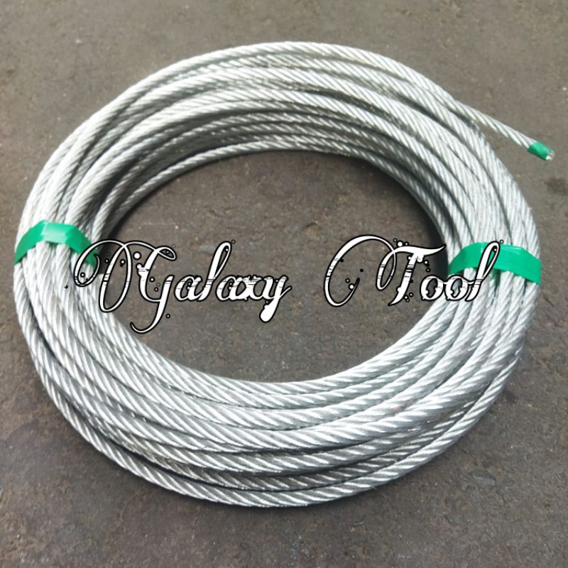 Jual Kawat Seling Baja Bahan Galvanis Mm Tali Baja Sling Galvanis Wire Rope Shopee Indonesia