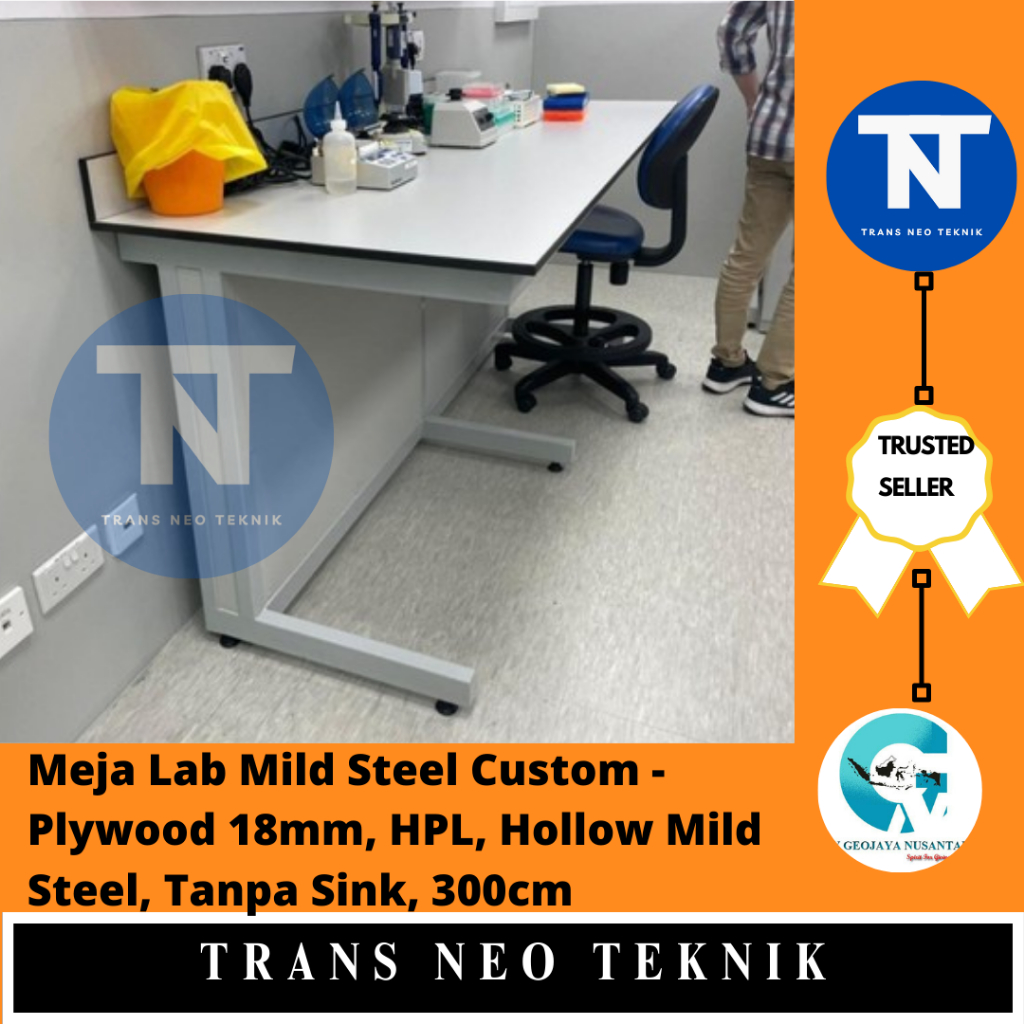 Jual Meja Lab Mild Steel Custom - Plywood 18mm, HPL, Hollow Mild Steel ...