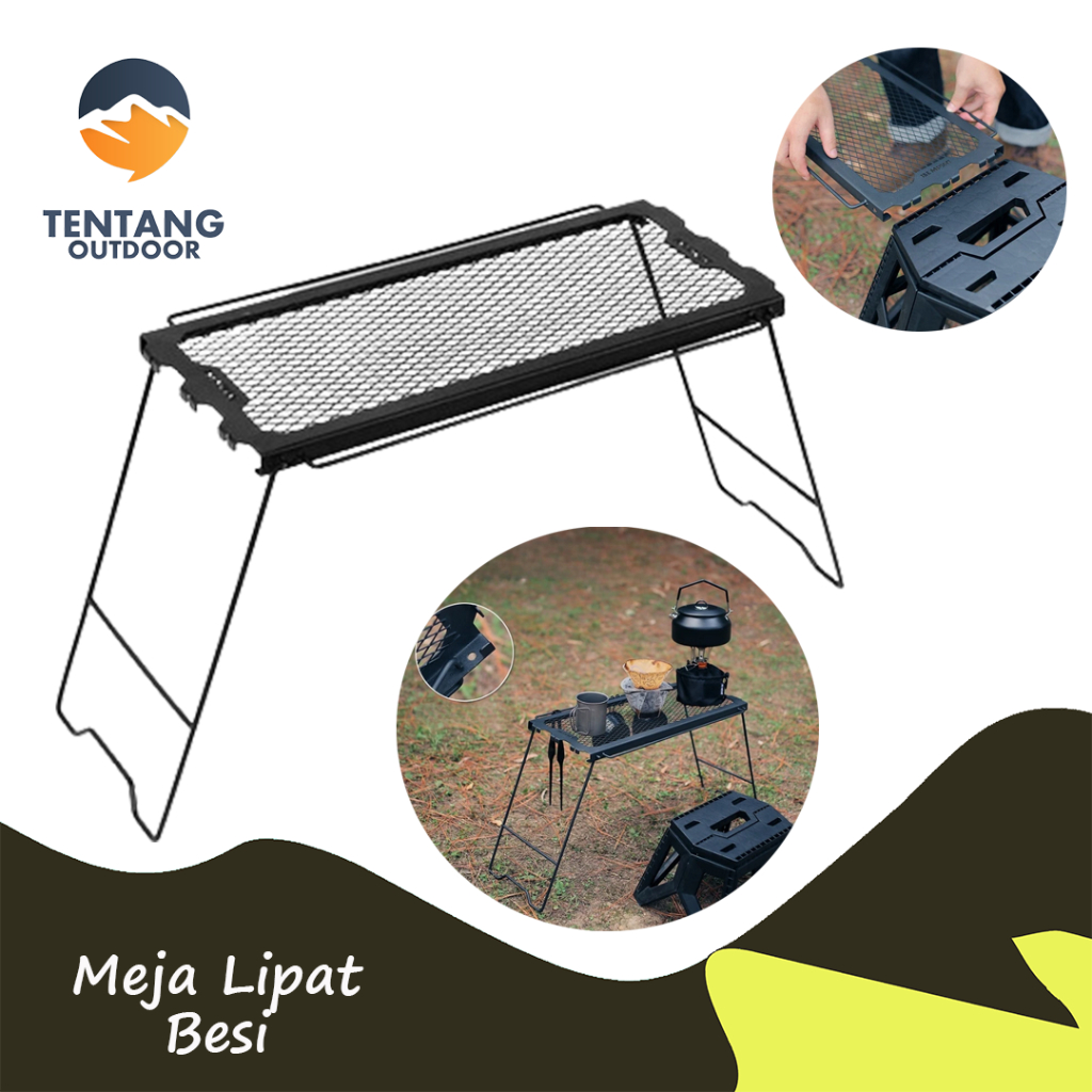 Jual Meja Lipat Papan Kayu Portable Table Camping Outdoor Mesh Drain ...