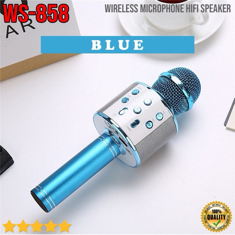 Jual Mic Karaoke WS858 Mikrofon Original Wireless Bluetooth Mic Smule