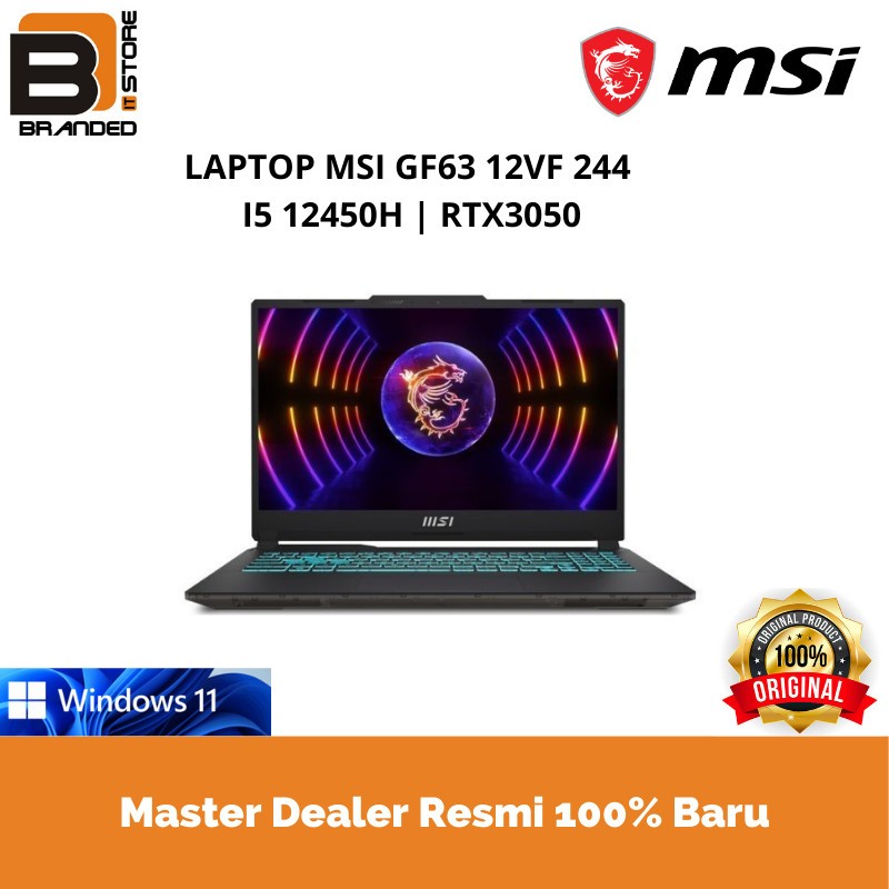 Jual LAPTOP MSI GF63 12VF 244 I5 12450H 8GB 512GB SSD RTX2050 15 6 FHD W11 Shopee Indonesia