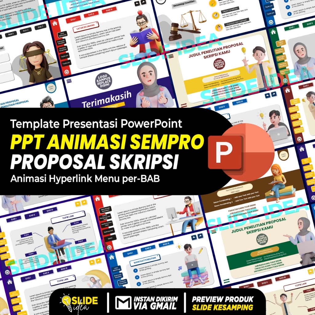 Jual Template Ppt Seminar Proposal Skripsi Animasi Sempro Tugas Akhir