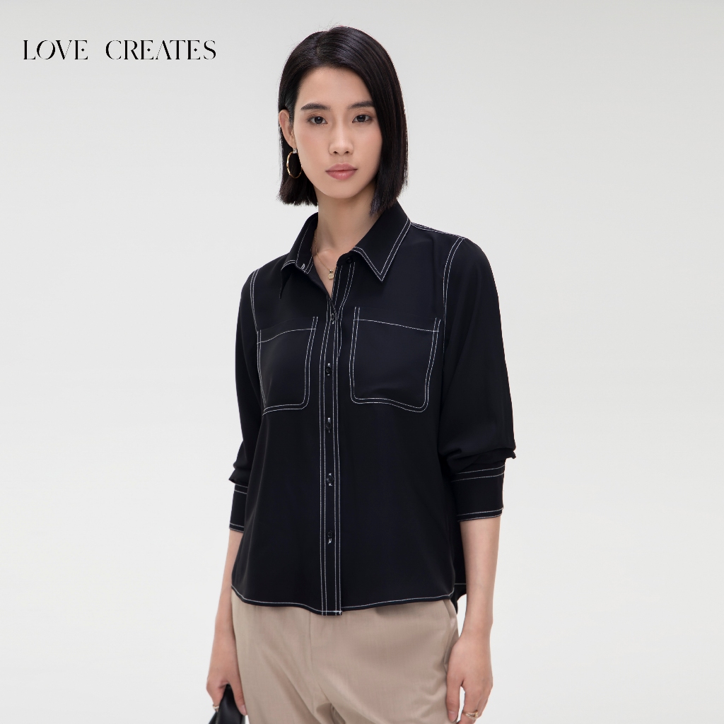 Jual Love Creates Shirt Longsleeve Kemeja Kantor Wanita Lengan Panjang