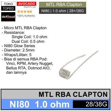 Jual Micro MTL RBA Clapton Coil 1.0 ohm | vinci rpm boost koil kawat ...