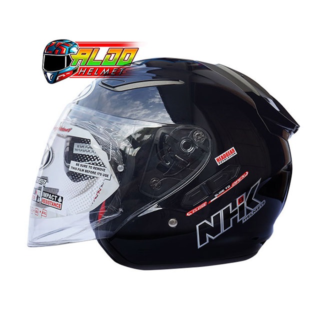 Jual HELM / NHK / HELM NHK R1 / HELM NHK R1 SOLID BLACK DOFF ORIGINAL ...