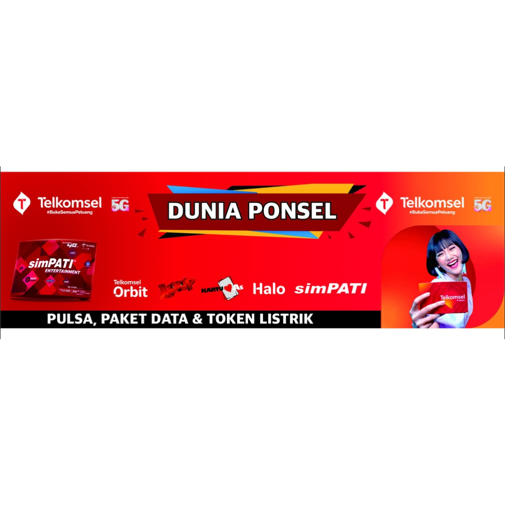 Jual STIKER VIYNL HIASAN ETALASE KONTER MODEL TELKOMSEL ( CUSTOM NAMA