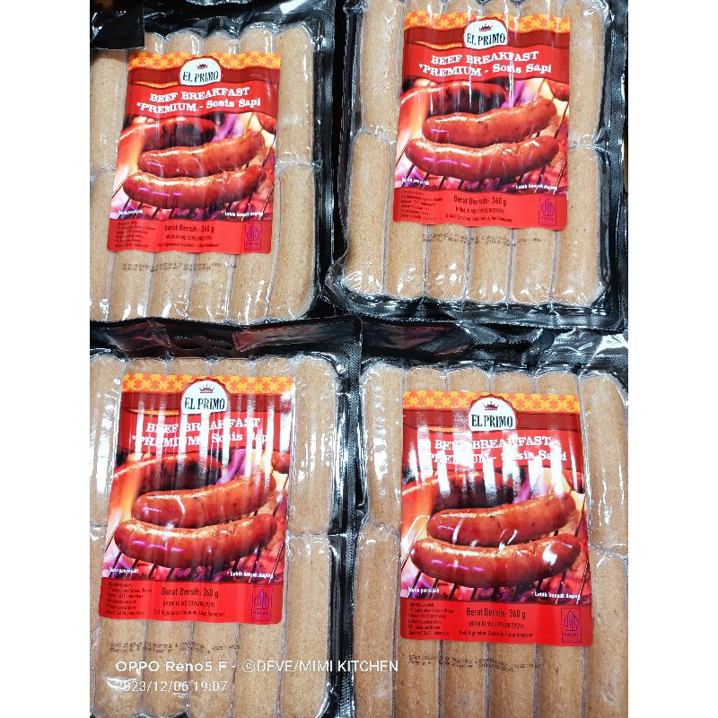 Jual EL PRIMO SOSIS PREMIUM BEEF BREAKFAST SAUSAGE 360GR | Shopee Indonesia