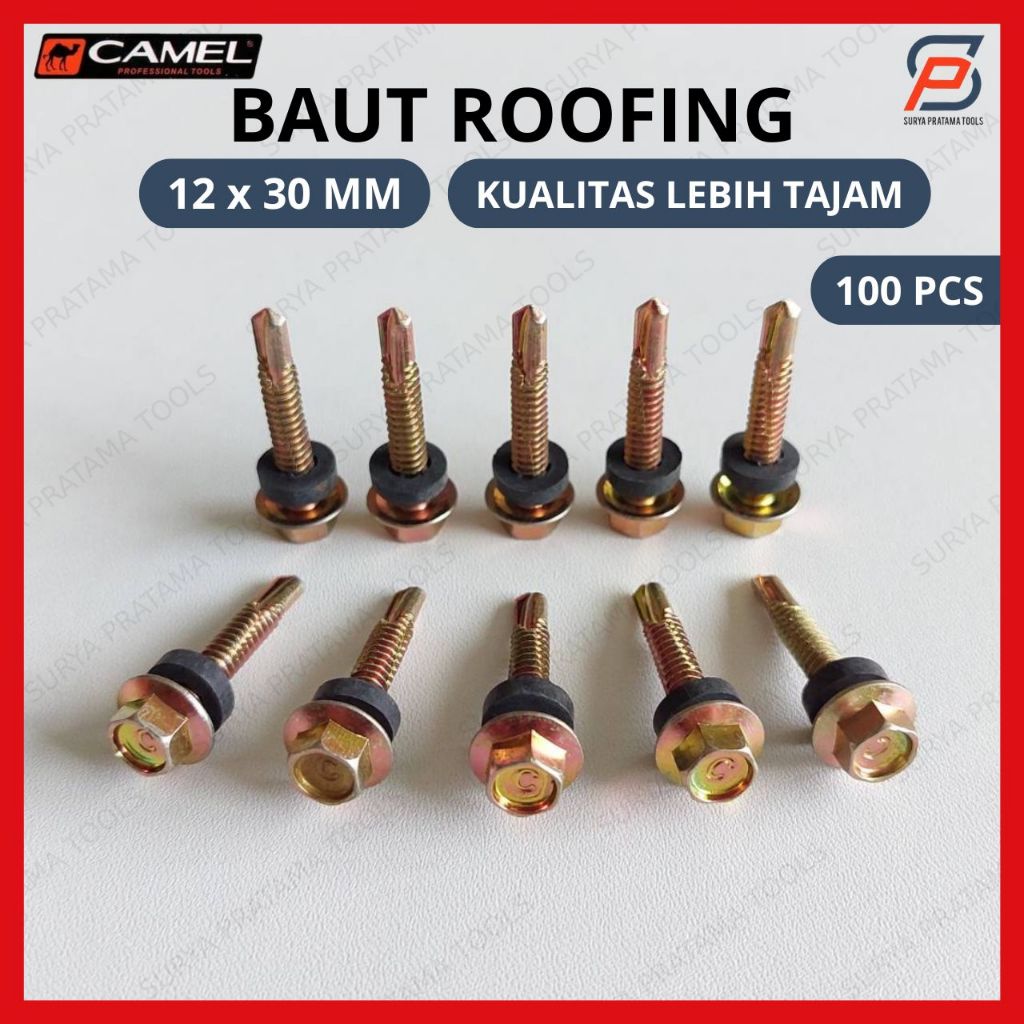 Jual Baut Roofing Camel X Isi Pcs Baut Rangka Baja Ringan Sds X Mm Tajam Kuat