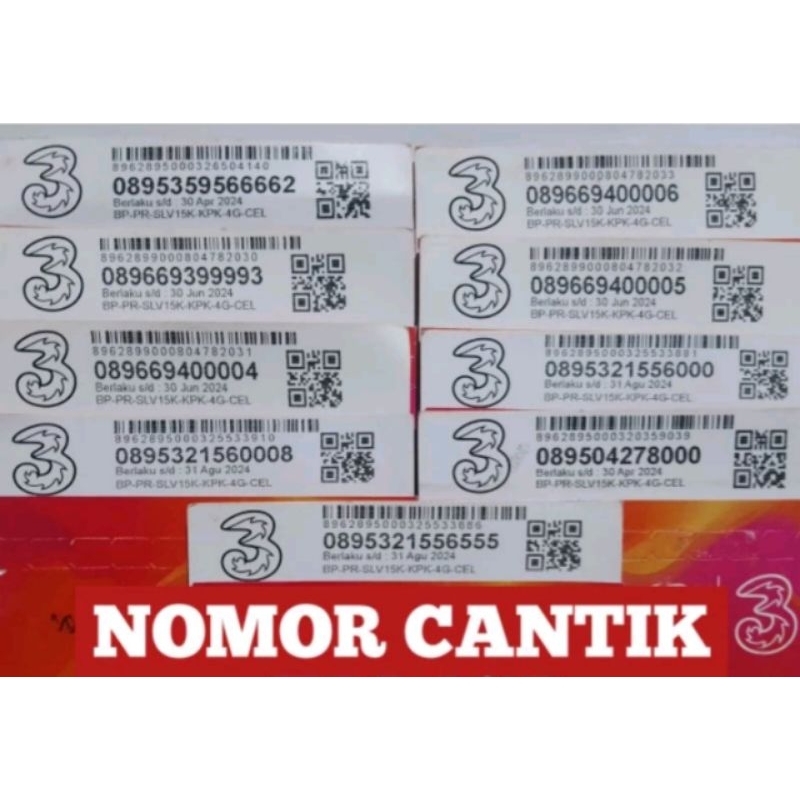 Jual Kartu Perdana TRI NOMOR CANTIK/RAPI | Shopee Indonesia