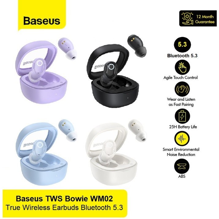 Jual Baseus WM02 / Bowie WM-02 TWS True Wireless Earbuds Bluetooth ...