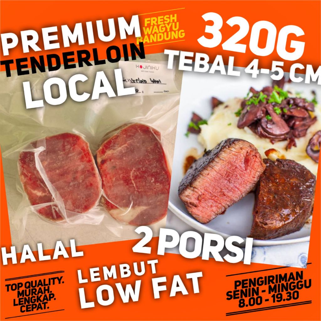 Jual Steak Tenderloin Filet Mignon Lokal Premium Stik Daging Sapi Has