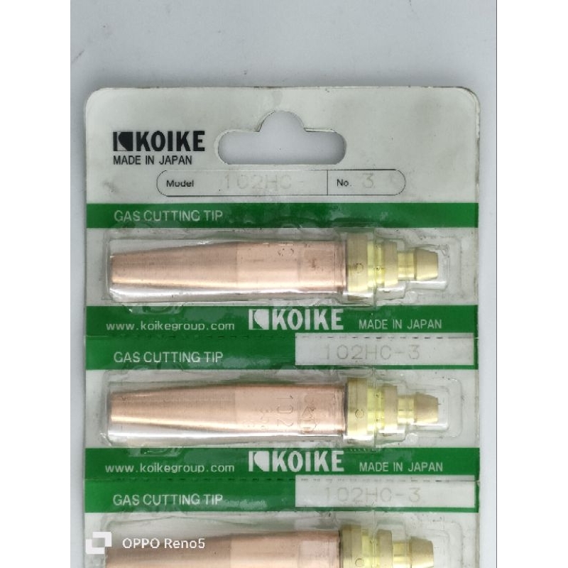 Jual GAS CUTTING TIP KOIKE 102HC Acetylene No.0 1 2 3 4 5 6 7 MADE IN