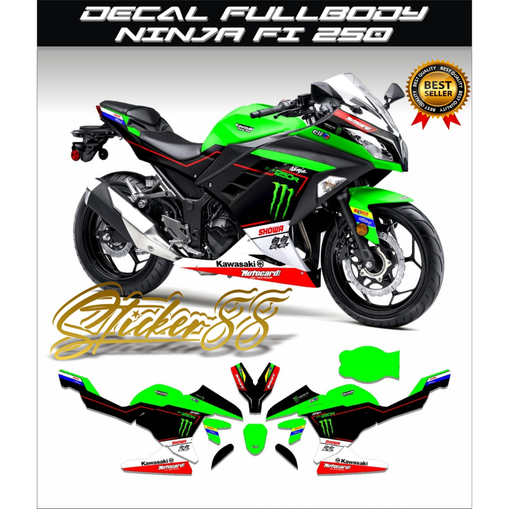 Jual DECAL FULL BODY NINJA FI 250 SIMPLE MOTIF MONSTER / STICKER DECAL