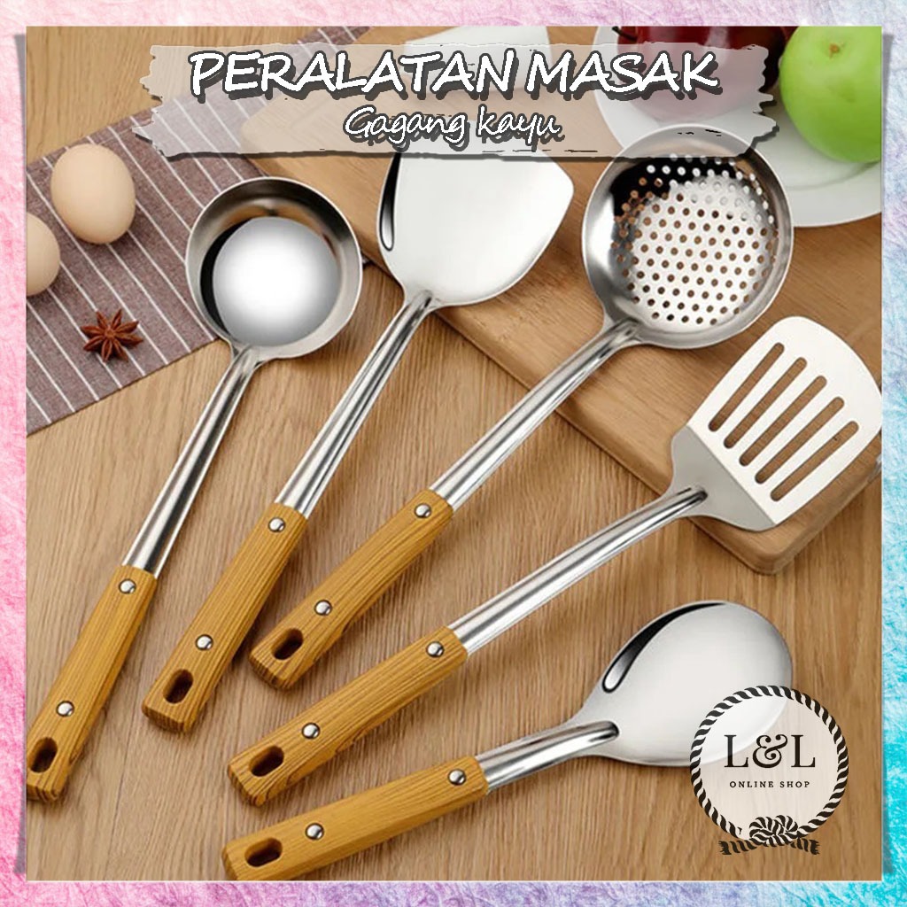 Jual Spatula Susuk Sutil Sodet Stainless Steel Cooking Tools Gagang Plastik Tebal Motif Serat