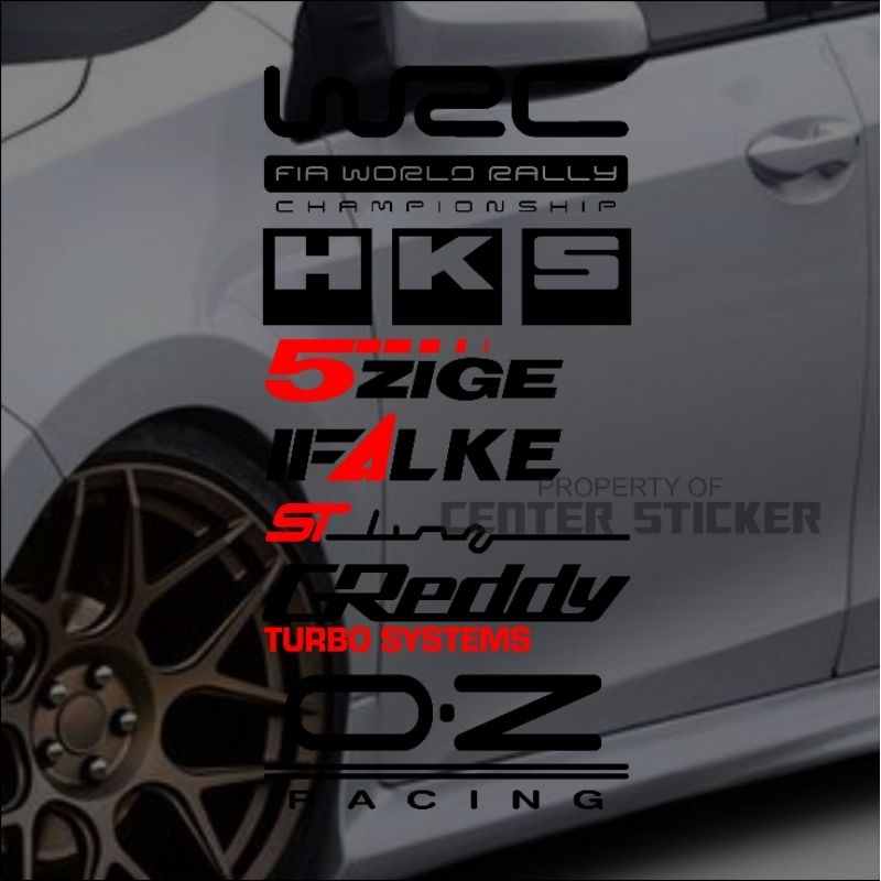 Jual Sticker stiker cutting mobil logo racing wrc hks zigen falken ...