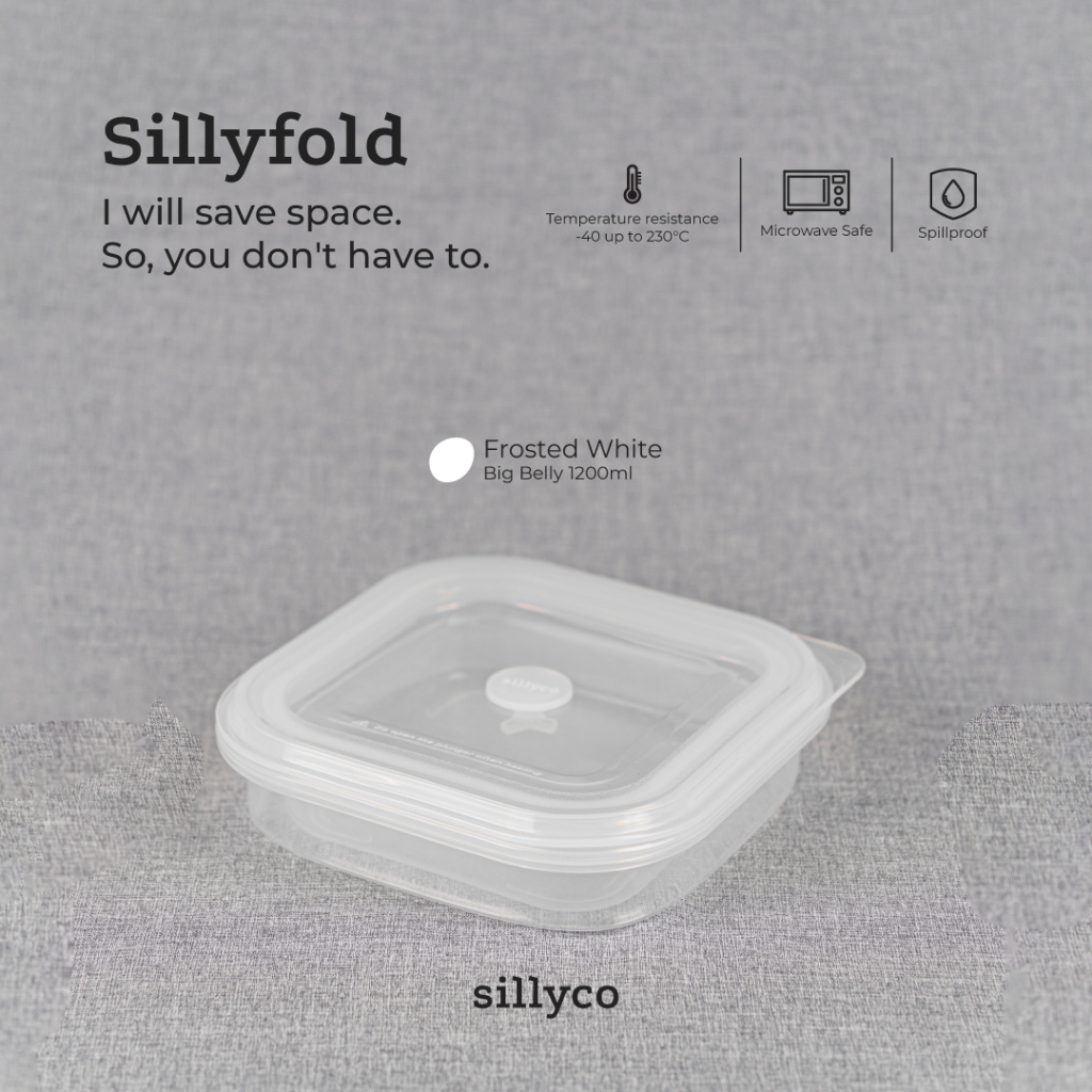 Jual Sillyco - Sillyfold Square Big Belly - Collapsible Silicone Lunch ...