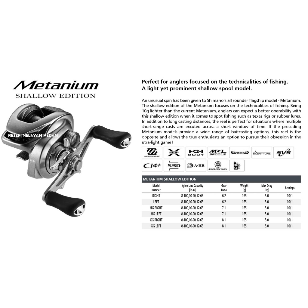 Jual Reel Baitcasting SHIMANO METANIUM SE 2022 (SHALLOW EDITION ...