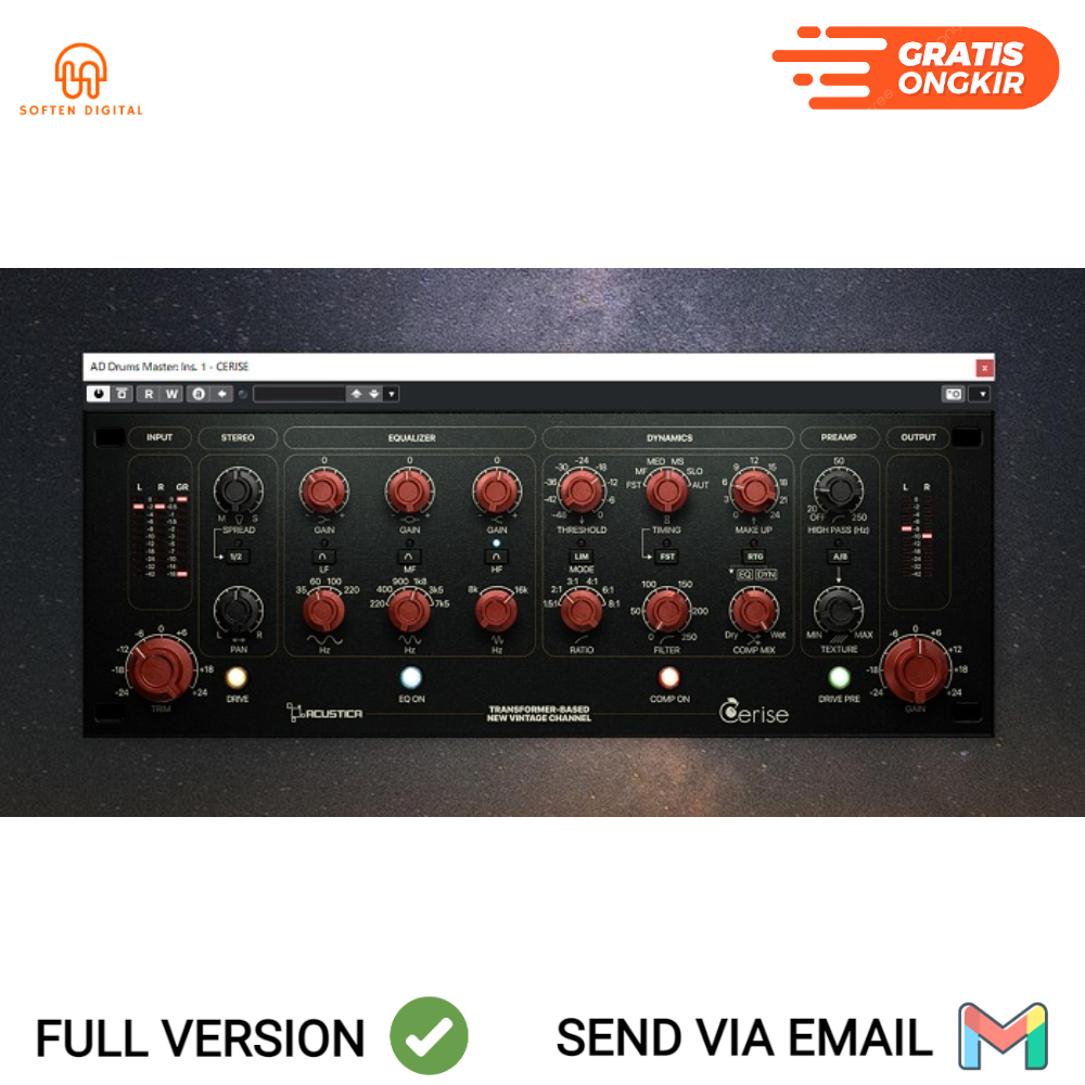 Jual Acustica Audio Cerise VST Plugin “British style” channel strip