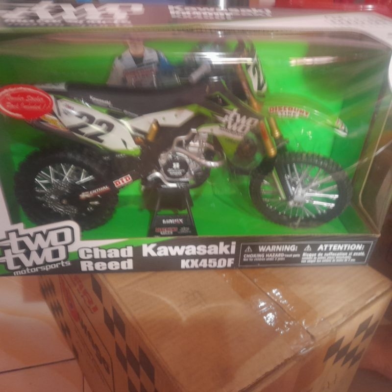 MODELLINO MOTOCROSS KAWASAKI KXF 450 CHAD REED SCALA 1:12 MODEL BIKE MOTO  CROSS