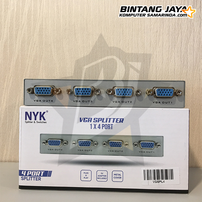 Jual VGA Splitter 1 Input x 4 Output Port NYK | Shopee Indonesia