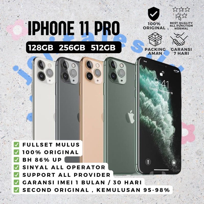 Jual Iphone 11 Pro 64GB/128GB/256GB/512GB Second Bekas Original Fullset