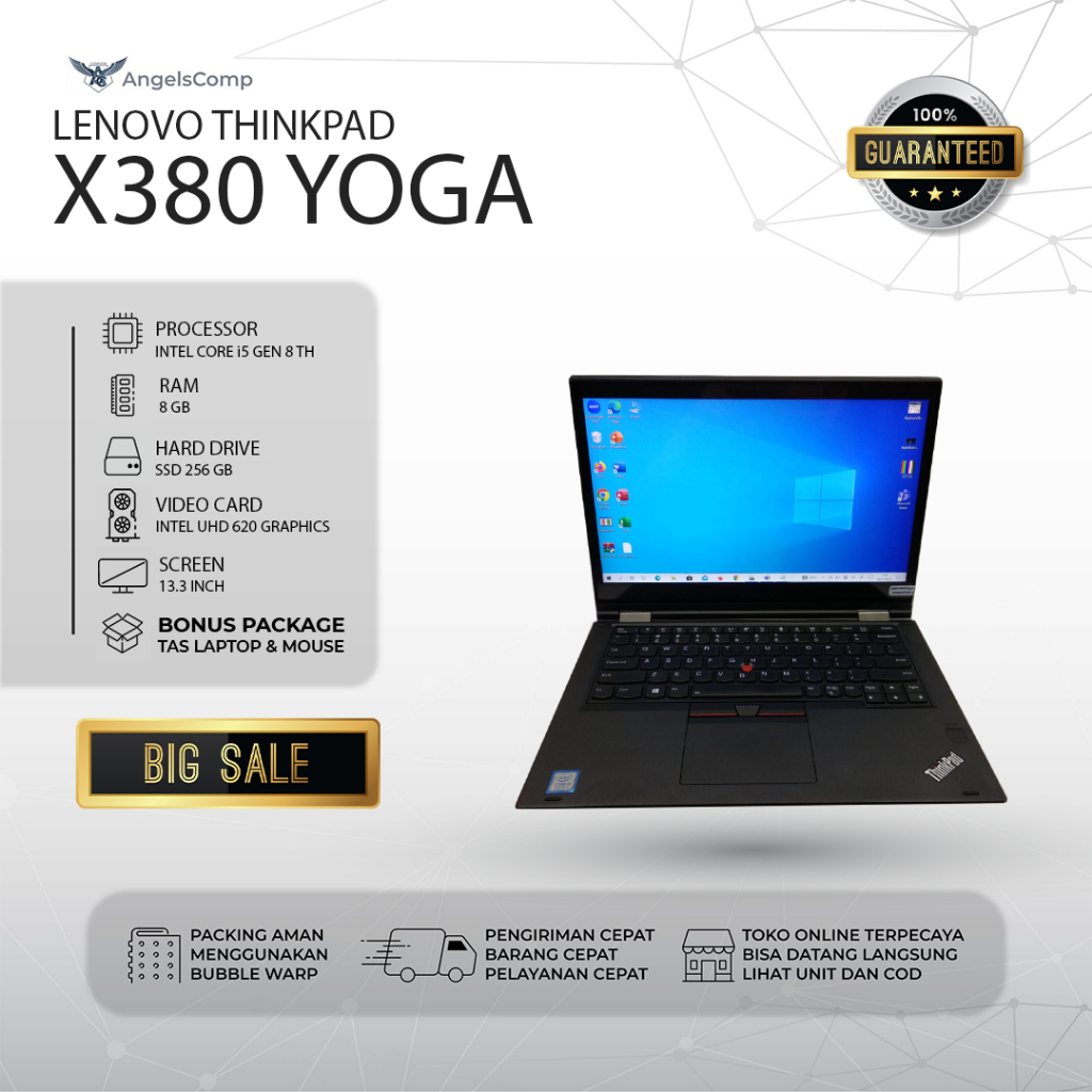 Jual Lenovo Thinkpad X380 Yoga | i5 Gen 8 | RAM 8 SSD 256 2 in 1 ...