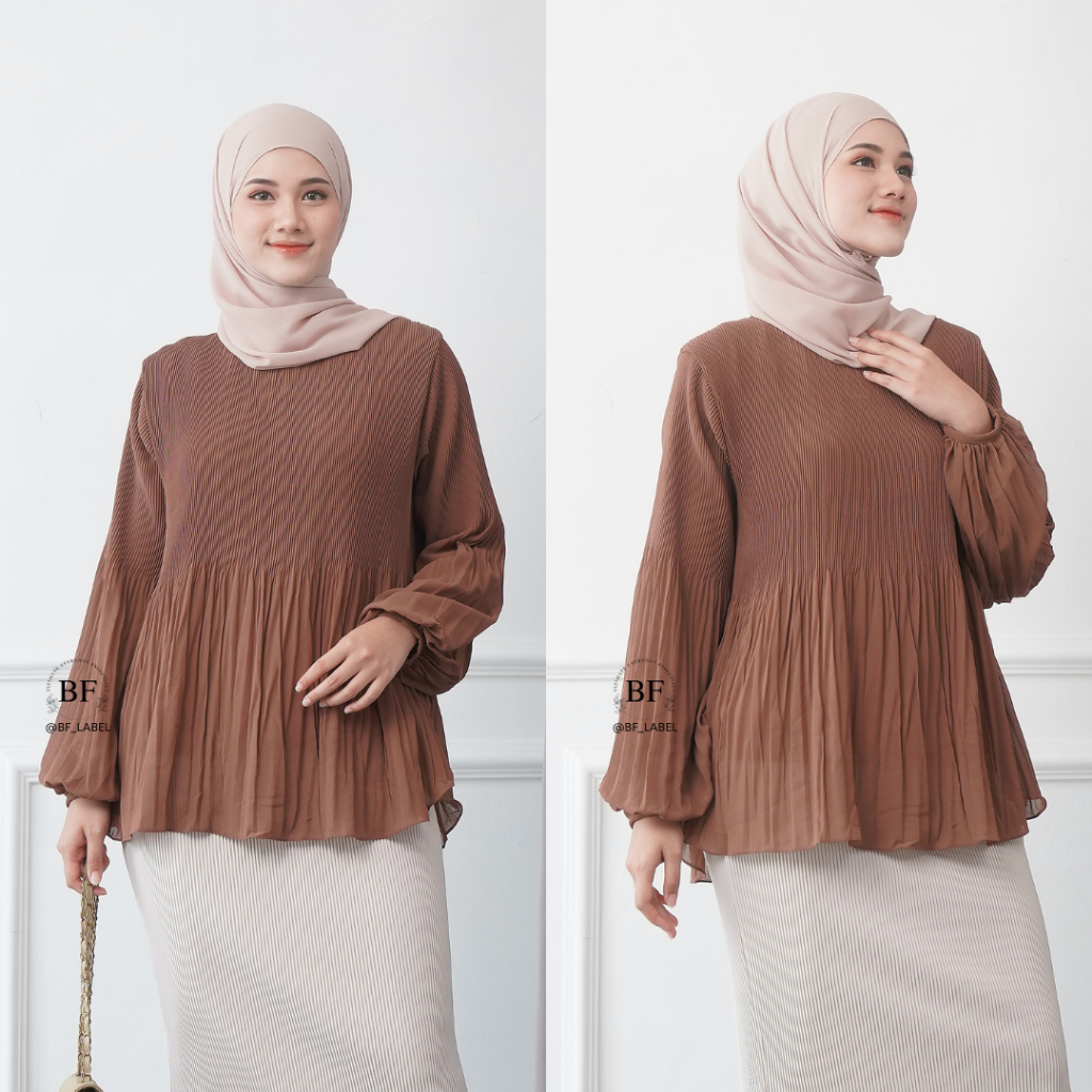 Jual BF Label - FIONA Blouse | Pleated Shirt Atasan Plisket Wanita ...