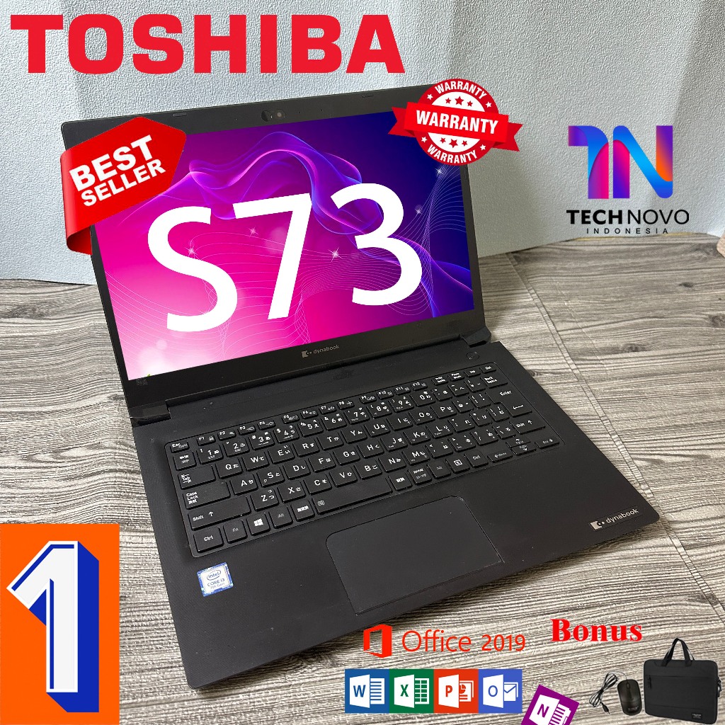 Jual Toshiba laptop dynabook S73 core I3 GEN7 8gb ram 128gb ssd